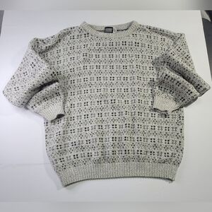 Vintage Knightsbridge Gray Geometric Bohemian Pullover Sweater Sze L Made In USA